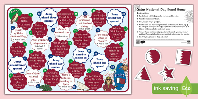 Qatar National Day Board Game (teacher made) - Twinkl