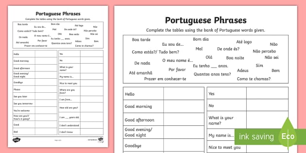 Common Portuguese Phrases | Portuguese Exercises PDF