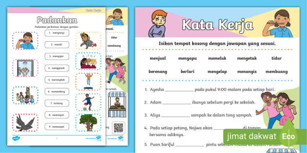 Lembaran Kerja Bahasa Melayu Kata Kerja (teacher made)