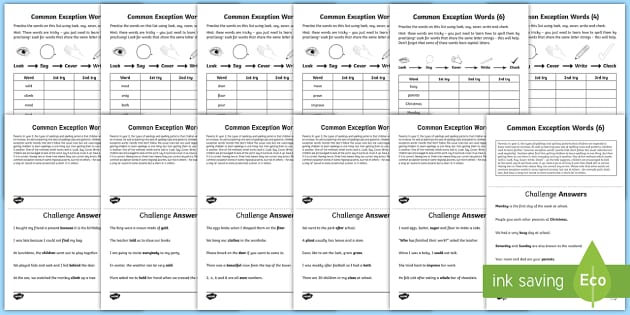 year 2 spelling practice common exception words worksheets
