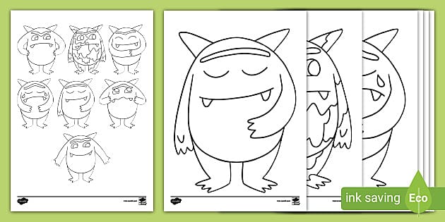 monster with pencil coloring pages