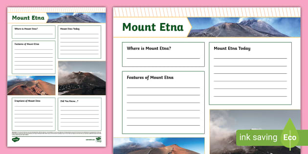 Mount Etna Fact File Template (teacher made) - Twinkl