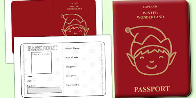 Elf Passport Writing Frame - australia, christmas, elf, passport