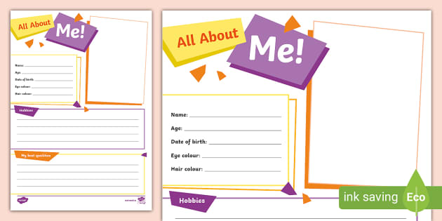 All About Me Writing Worksheet Teacher Made Primary Resource 2852