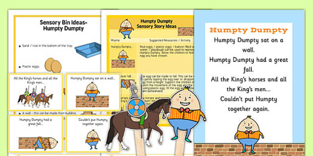 Humpty Dumpty Sensory Resource Pack (teacher Made) - Twinkl