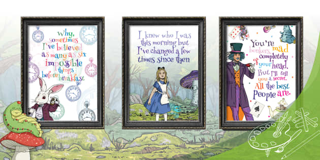 Alice in Wonderland Quotes Inspirational Posters Pack