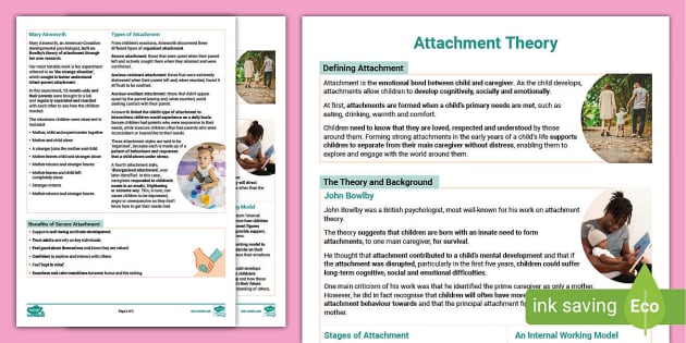 Attachment Theory Poster Handout CPD Twinkl