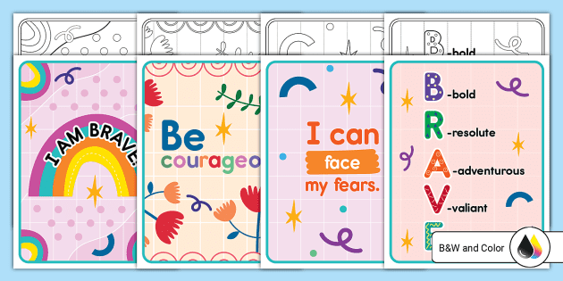 I Am Brave! Motivational Posters Set - Twinkl