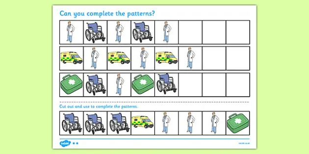 doctor s surgery complete the pattern worksheet