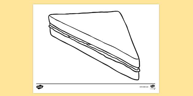 triangle sandwich clipart black and white