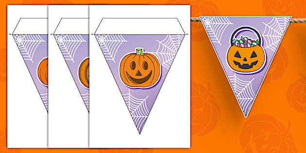 Halloween Pumpkin Picture Bunting - Twinkl