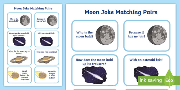 Moon Joke Matching Pairs (teacher made) - Twinkl