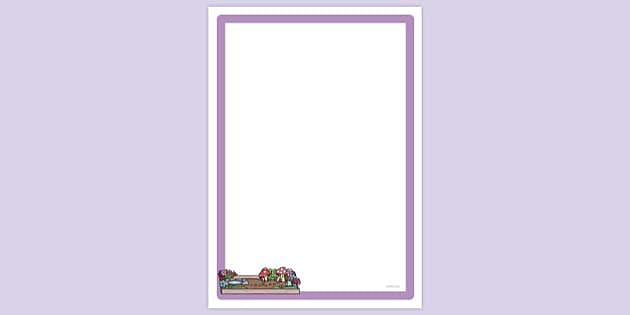 Simple Blank Fairy Garden Page Border | Page Border | Twinkl