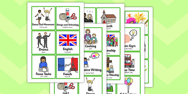 Ks2 Visual Timetable Arabic Translation Teacher Made