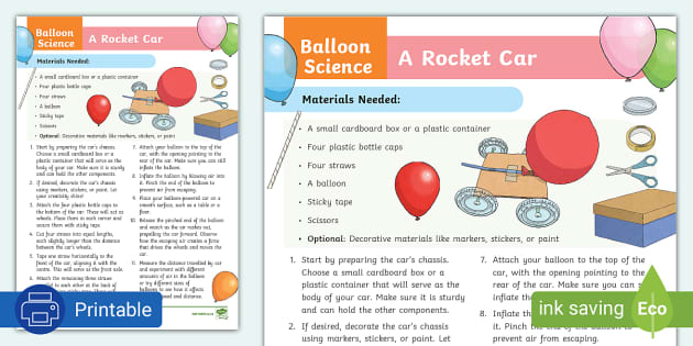 Balloon Science A Rocket Car Teacher Made Twinkl 4732