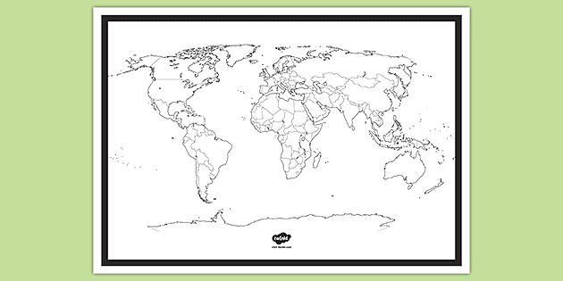 World Map Without Labels Primary Geography Activity