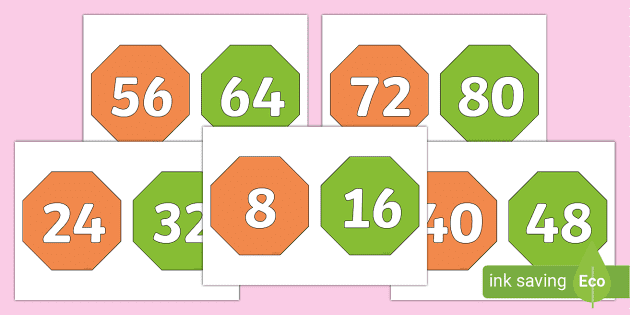 Counting in 8s On Octagons Cut-Outs (Teacher-Made) - Twinkl