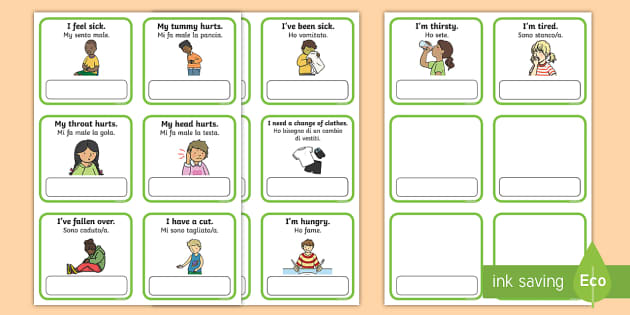 EAL Emergencies Editable Flashcards English/Italian - EAL Emergencies ...