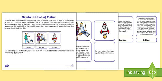 Newton's Laws of Motion Worksheet Foldable (Teacher-Made)