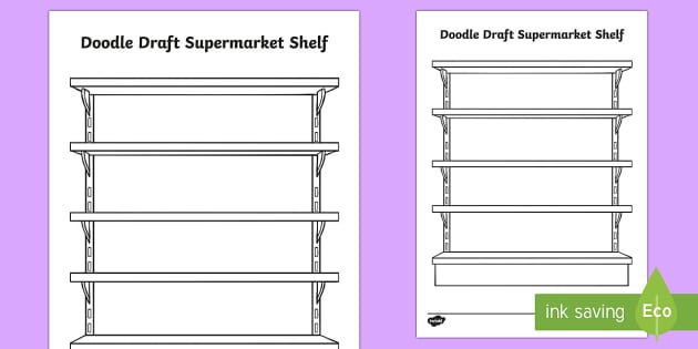 supermarket shelves drawing
