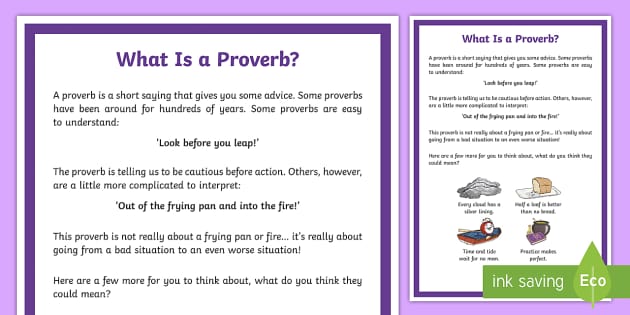 What Is A Proverb Poster teacher Made Twinkl