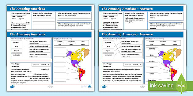 KS2 Geography Revision Mat: The Amazing Americas - Twinkl