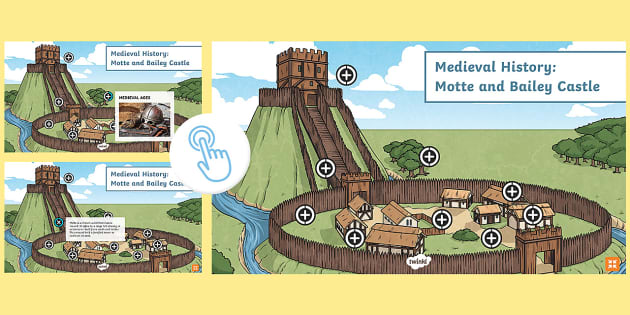 Medieval History: Motte and Bailey Castle Click and Learn Digital Picture