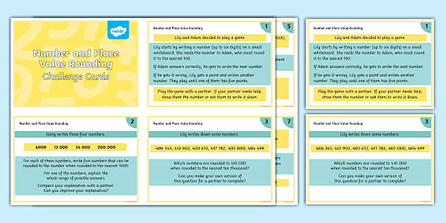 Year 5 Rounding Place Value Maths Mastery Challenge Cards