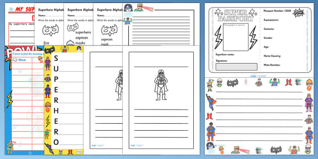 Superhero Themed Writing Activity Pack - Twinkl