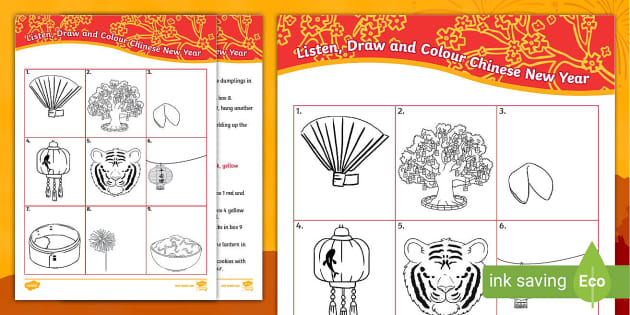 pictures to colour chinese new year