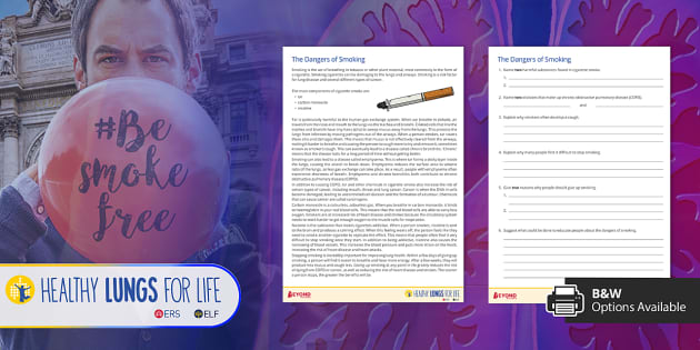 KS3 Smoking Reading Comprehension (teacher Made) - Twinkl