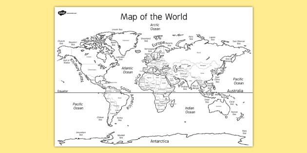 Blank World Map Labeled Countries