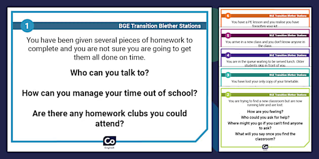 BGE Transition Blether Stations (teacher made) - Twinkl