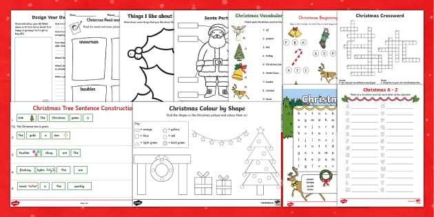 esl english christmas worksheet pack teacher made