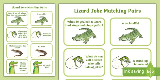 Lizard Joke Matching Pairs Professor Feito Twinkl