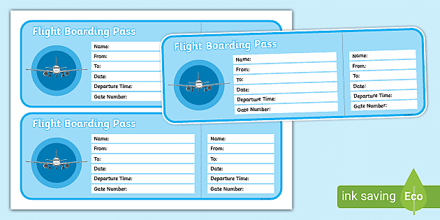 Editable Airline Boarding Pass Teacher Made