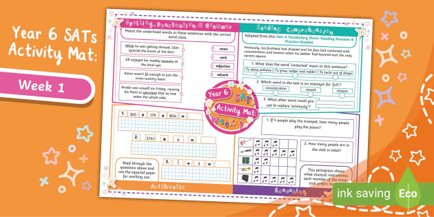 Year 6 SATs Reading Practice | Revision Activity Mat 1