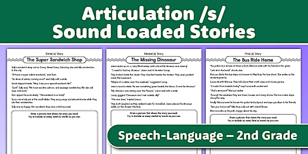 Articulation /s/ Sound Loaded Stories for SLP