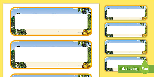 Tropical Pineapple Table Name Tags (Teacher-Made) - Twinkl