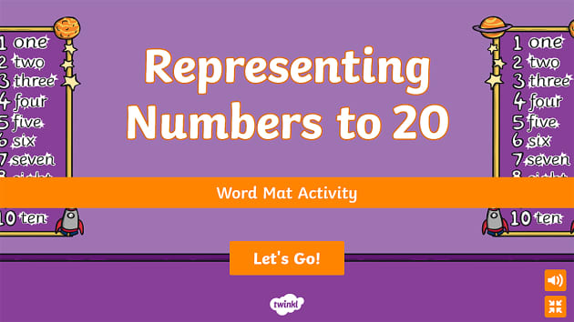 Representing Numbers To 20 Interactive Word Mat Activity