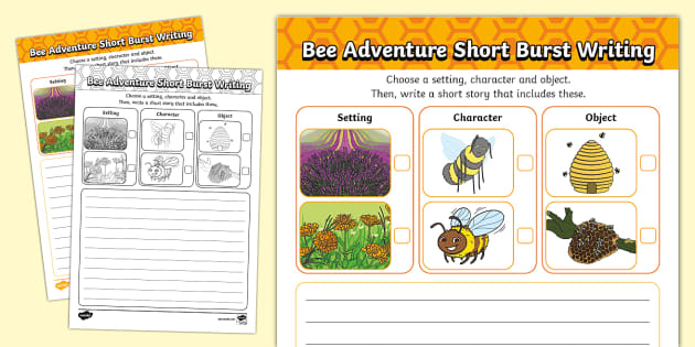 Bee Adventure Short Burst Writing Template (teacher made)