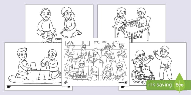 Caring and Respectful Relationships Colouring Sheets