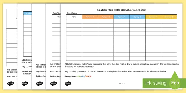 Foundation Phase Observation Tracker Teacher Made 8984