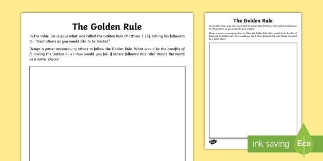 Golden Rule Worksheet / Worksheet