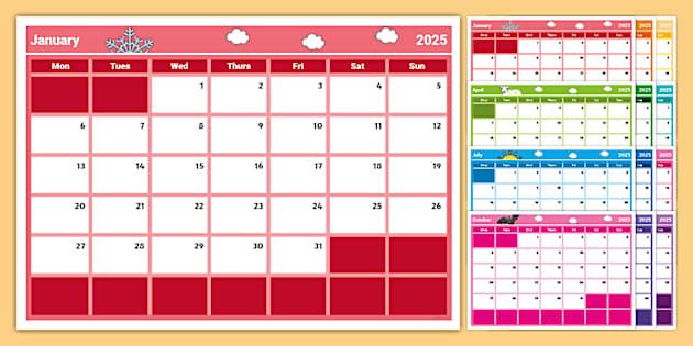 Display Calendar 2025 Calendar (Teacher-Made) - Twinkl 2025-pdf-calendars-free-printable-downloads-entheosweb