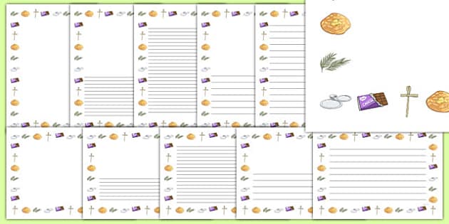 Lent Themed Page Borders (Hecho por educadores) - Twinkl