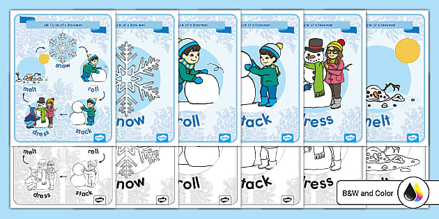 Life Cycle of a Snowman Posters (teacher made) - Twinkl