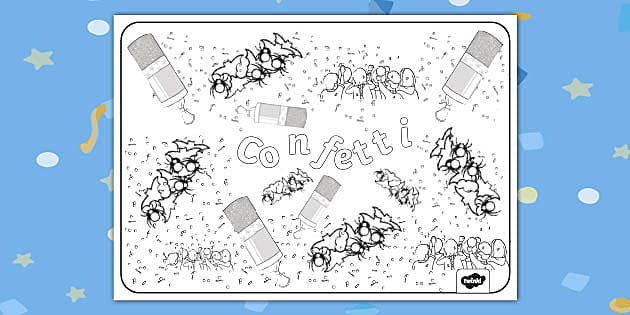 Confetti Doodle Colouring Page (teacher made) - Twinkl