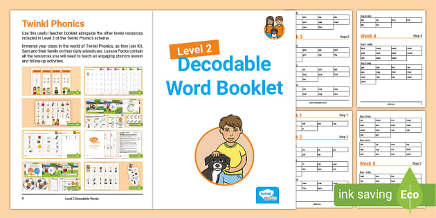 Level 2 Decodable Word Booklet (Teacher-Made) - Twinkl