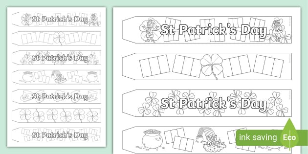 St. Patrick's Day Paper Chain Colouring (teacher made)